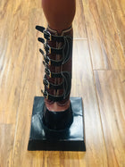 CANILLERAS PARA PATAS DE CABALLO COLOR ROBLE Y NEGRO DE HEBILLAS. BRICK AND BLACK COLOR SPORT SKID BOOT WITH BUCKLES , HerraduraDeOro - HerraduraDeOro