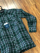 Wrangler Men's Color Plaid Quilted Lined Snap Western Flannel Shirt