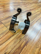 Silver Steel Rock Grinder Roping Spurs