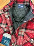 WRANGLER MEN'S COLOR PLAID QUILTED LINED SNAP WESTERN FLANNEL SHIRT JACKET