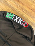 MEN'S COFFEE BROWN MEXICO FLAG LOGO SLEEVE ZIP-FRONT POLY SHELL JACKET