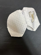 MOŇO CHARRO BLANCO BORDADO EN PLATA A MANO . WHITE CHARRO TIE